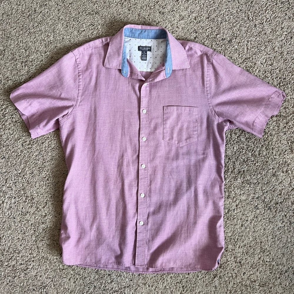 Van Heusen Light Pink Casual Button Down Shirt
